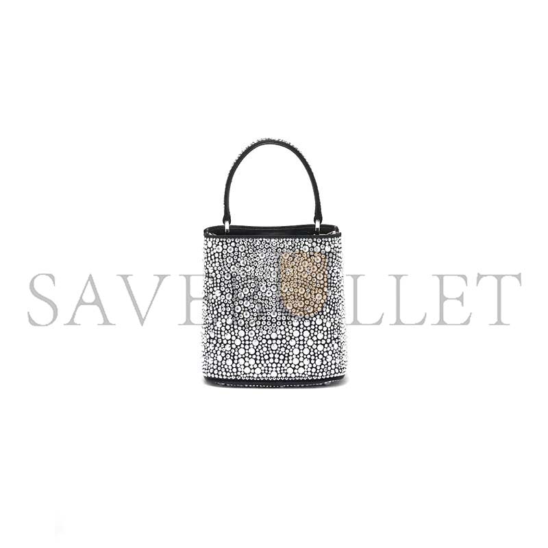 PRADA PANIER SATIN BAG WITH CRYSTALS 1BA373 (16*15*9.5cm) 